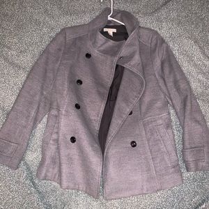 H&M grey peacoat like new